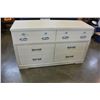 Image 1 : WHITE 6 DRAWER KIDS DRESSER WITH NAUTICAL THEMED PAINT
