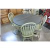 Image 1 : BLACK AND GREEN PAWFOOT DINING TABLE AND FOUR CHAIRS