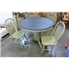 Image 2 : BLACK AND GREEN PAWFOOT DINING TABLE AND FOUR CHAIRS