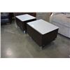 Image 2 : PAIR OF MODERN RED APPLE BRAND NIGHTSTANDS
