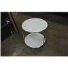 Image 1 : 2 TIER ROLLING GLASS TOP ENDTABLE ROUND