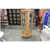 Image 1 : OAK ROUND GLASS DOOR DISPLAY CABINET