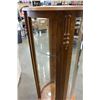 Image 3 : OAK ROUND GLASS DOOR DISPLAY CABINET