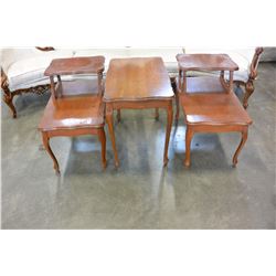2 FRENCH PROVINCIAL STEP ENDTABLES AND FRENCH PROVINCIAL ENDTABLE