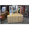 Image 1 : SHERMAG 9 DRAWER MAPLE DRESSER WITH MIRROR AND NIGHTSTAND