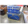 Image 1 : 2 VINTAGE BLUE STEAMER TRUNKS