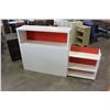 Image 2 : WHITE STAND ALONE HEADBOARD WITH HIDDEN SIDE ROLLING STORAGE