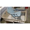 Image 2 : WHITE ROCKING DOLL CRIB AND SMALL BLUE ROCKING CHAIR