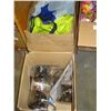Image 1 : BOX OF SAFETY GOGGLES COVERALLS AND WINTER WEAR GEAR