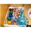 Image 1 : LOT OF COLORED GLASS VASES DISHES AND GLASSES