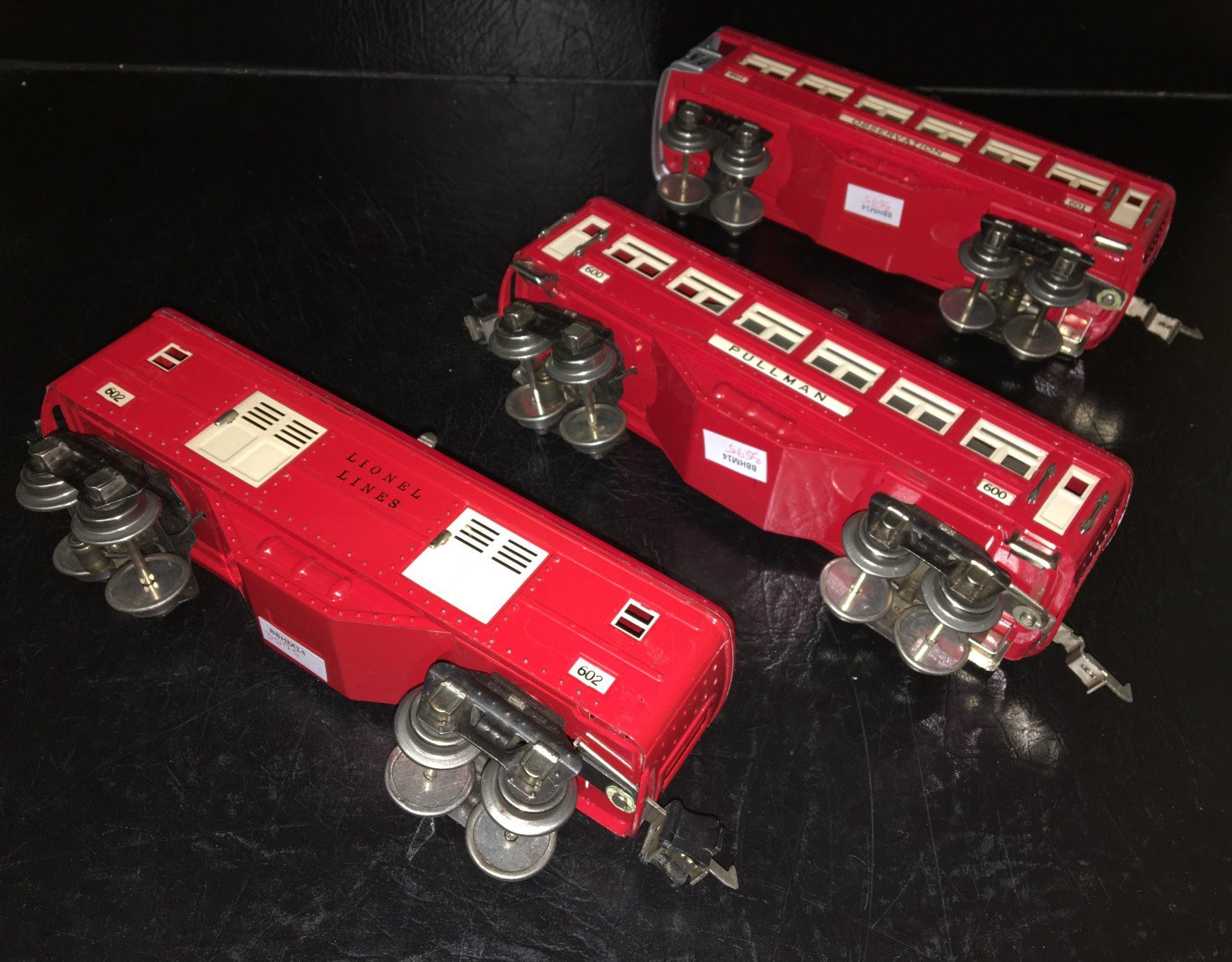 Lionel Prewar O Gauge Red Passenger Cars