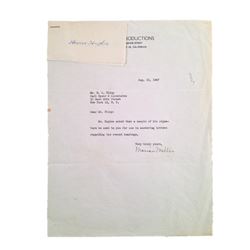 Howard Hughes Hughes Autographed Productions Stationary