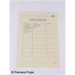 Inglourious Basterds 'Bon de Livraison' Paperwork Movie Props