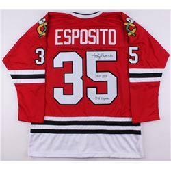 Tony Esposito Signed Blackhawks Jersey Inscribed "HOF 1988" & "3x Vezina" (JSA COA)