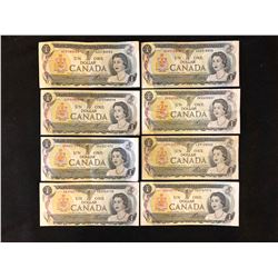 1973 ONE DOLLAR CANADIAN BANK NOTE LOT