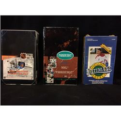 1991 NHL PRO SET, 1991 NHL PARKHURST & RARE ULTIMATE HOCKEY SEALED BOXES