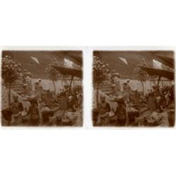 [Glass Stereoviews - Far East], A group of approx. 62 glass stereoviews in 4 square trays, ca....