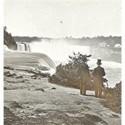 Niagara Falls Glass Stereoview, A glass stereoview by Ewing Photo of Peterboro C.W. of Niagara...