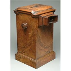 Stereoviewer, A burled walnut glass stereoviewer with 52 stereo glass slides by C.M. Ferrier, i...