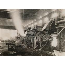 COPPER CONVERTERS, a gelatin silver print of copper converters inside a factory in Sudbury., 5"...