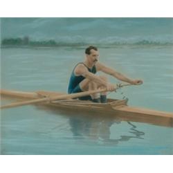EDWARD DURNAN, a hand-coloured photograph of Edward Durnan, the famed professional oarsman. This...