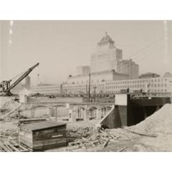 Locomotives and Union Station, A group of 23 vintage silver prints of Union station in the 1920...