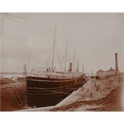 [Miscellaneous], Two circa 1900 photographs including one of shipbuilding possibly in Collingwo...