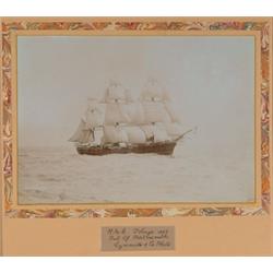 Symonds & Co. Photo, A carbon print of the H.M.S. Volage titled and numbered in negative. Mount...
