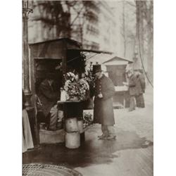 Atget, Jean-Eugene-August (1856-1927), FLOWER SELLER, a bromide silver print mounted on light c...