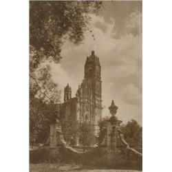 Brehme, Hugo (1882 -1954), TEPOZOTLAN, a toned gelatin silver print of the temple at Tempozotla...