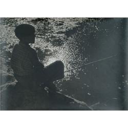 De Sousa, Arthur (1910-84), UNTITLED, a silver print of a young boy fishing., 11.5" x 15.5" -...