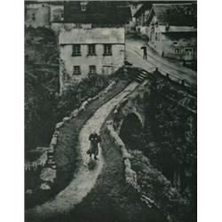 Fassbender, Adolf (1884-1980), RAIN, a photogravure of a winding road and bridge. Matted., 10...