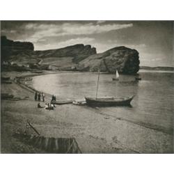 Fassbender, Adolf (1884-1980), THE THREE GUARDIANS, a photogravure at Gaspe, Quebec, 1937. Matt...