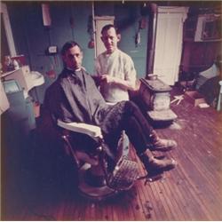 Levenson, Randal, MAINE - NEW BRUNSWICK BARBER SHOP, a mounted colour photograph illustrated in...
