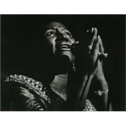 Wentzell, Barrie, ARETHA FRANKLIN 1970, a gelatin silver print of the famed singer Aretha Frank...