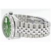 Image 7 : Rolex Mens Stainless Steel Green Index Pyramid Diamond Datejust Wristwatch