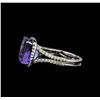 Image 3 : 7.41 ctw Tanzanite and Diamond Ring - 14KT White Gold