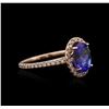 Image 1 : 14k Rose Gold 2.03 ctw Tanzanite and Diamond Ring