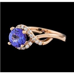 1.54 ctw Tanzanite and Diamond Ring