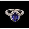 Image 2 : 2.15 ctw Tanzanite and Diamond Ring - 14KT White Gold