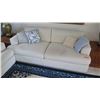 Image 2 : Matching White Sofa Loveseat and Arm Chair, 7'3 Long,  3'5 Depth