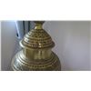 Image 8 : Pair: Tall Embossed Metal Table Lamp, 3'8 H, (Drum Shade 18" Dia.)