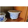 Image 2 : Qty 4 Blue & White Planters/Pots - Tallest is 6"