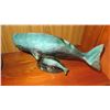 Image 2 : 2 Ceramic Vases, Glazed Ceramic Whale & Calf (14" L, 6" H)
