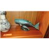 Image 4 : 2 Ceramic Vases, Glazed Ceramic Whale & Calf (14" L, 6" H)