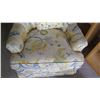 Image 2 : Furniture - Yellow and Blue Floral Patterned Armchair Approx. 30"W, 30"H