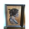 Image 2 : Carved Wall Art, Bas Relief Carving, Primitive Man & Woman 24x34