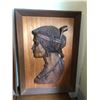 Image 3 : Carved Wall Art, Bas Relief Carving, Primitive Man & Woman 24x34