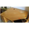 Image 3 : Lt. Wood Corner Desk with Chair, Detail Accent (some fading towards right), 48X42