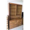 Image 1 : Large Wooden Shelving Unit w/ Bottom Drawers, 78”x47”x12”